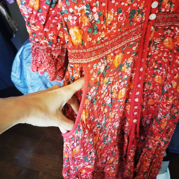 Tulle & Batiste Red Floral Dress - Picture 5 of 6